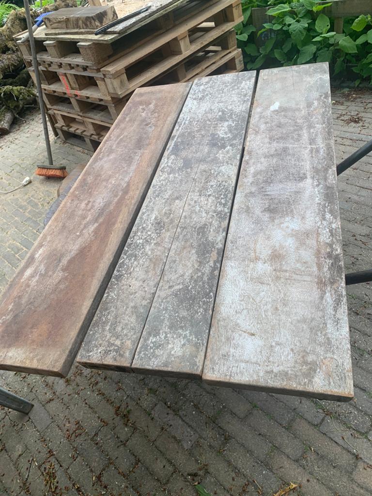Oude Eikenhouten traptreden 140cm lengte 4,5 dik, Ophalen, Gebruikt, Planken, Hardhout