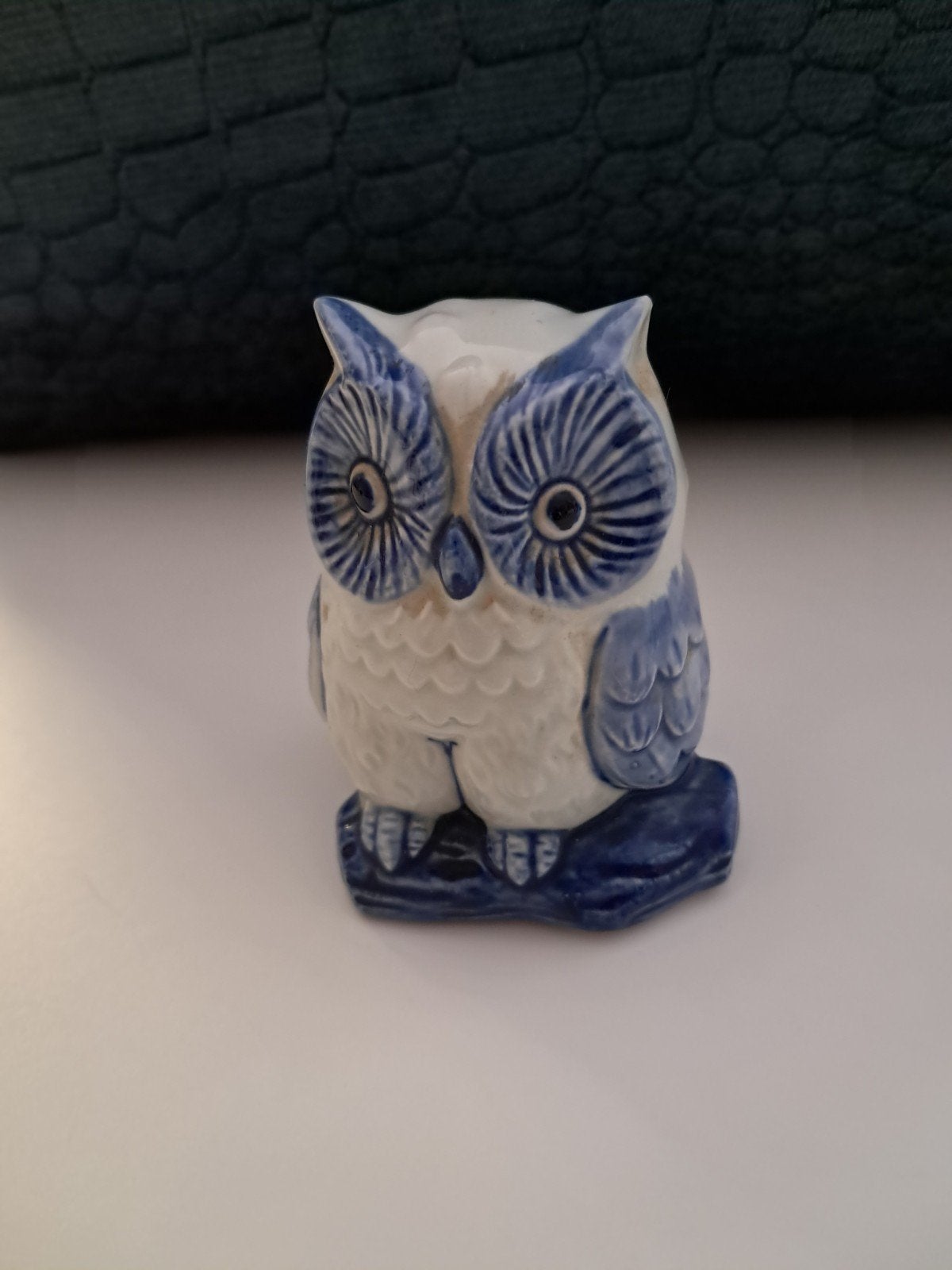 Vintage Delfts Blauw Uil Keramiek - Handgeschilderd, Verzamelen, Beelden en Beeldjes, Ophalen of Verzenden, Zo goed als nieuw