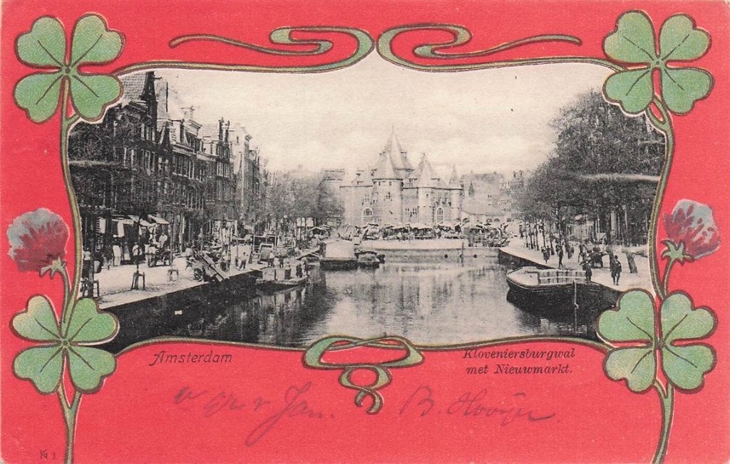 702-497-003 Amsterdam Kloveniersburgwal Met Nieuwmarkt, Verzenden, Voor 1920, Noord-Holland
