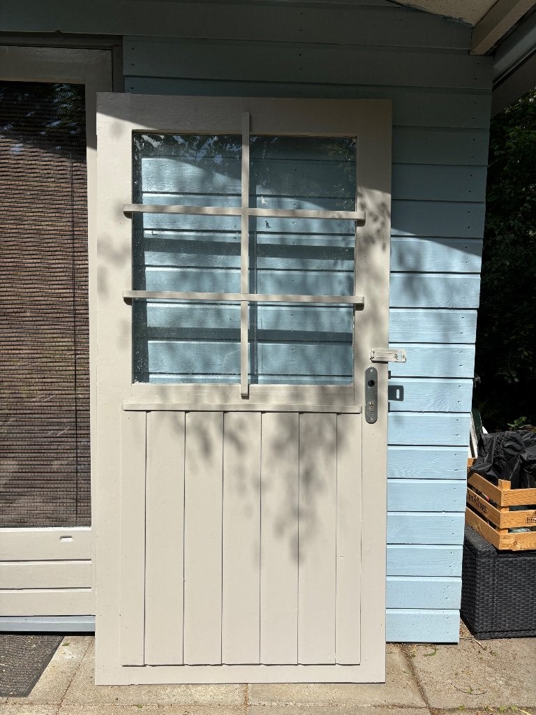 Buitendeur met glas, Ophalen, Gebruikt, 80 tot 100 cm, Buitendeur
