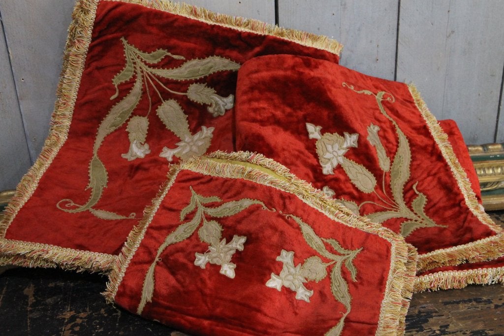 Set van bordeauxrood fluweel decoratie, Ophalen of Verzenden