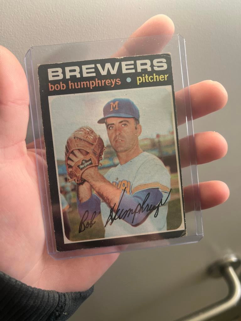 Vintage Bob Humphreys Brewers Honkbal Spelerskaart, Ophalen of Verzenden, Gebruikt, Overige sporten, Spelerskaart