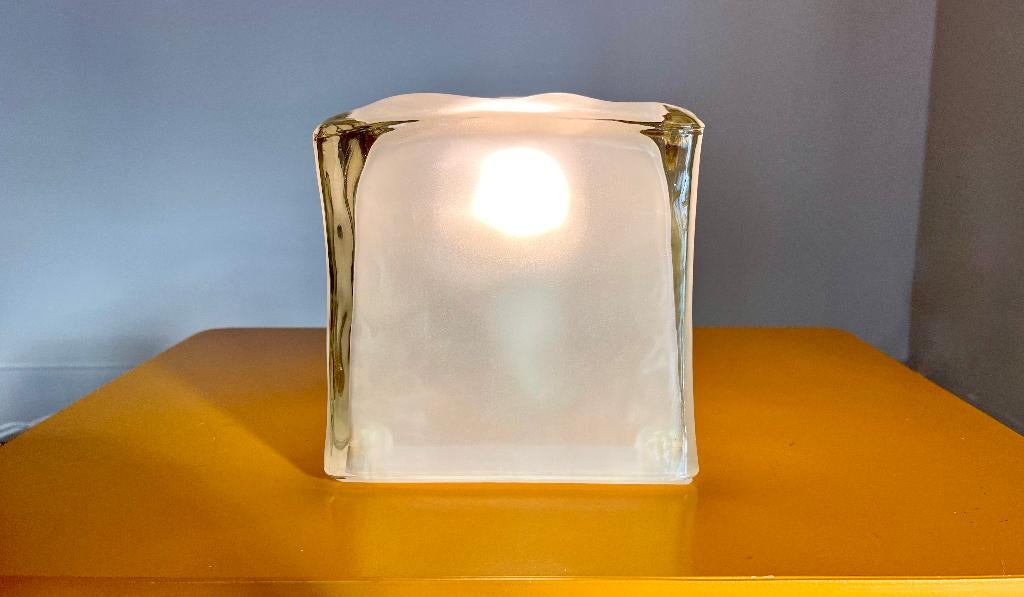 ️ ❄️ IKEA IVIKEN Ice Cube Tafellamp ❄️, Space Age, Ophalen of Verzenden, Zo goed als nieuw, Glas