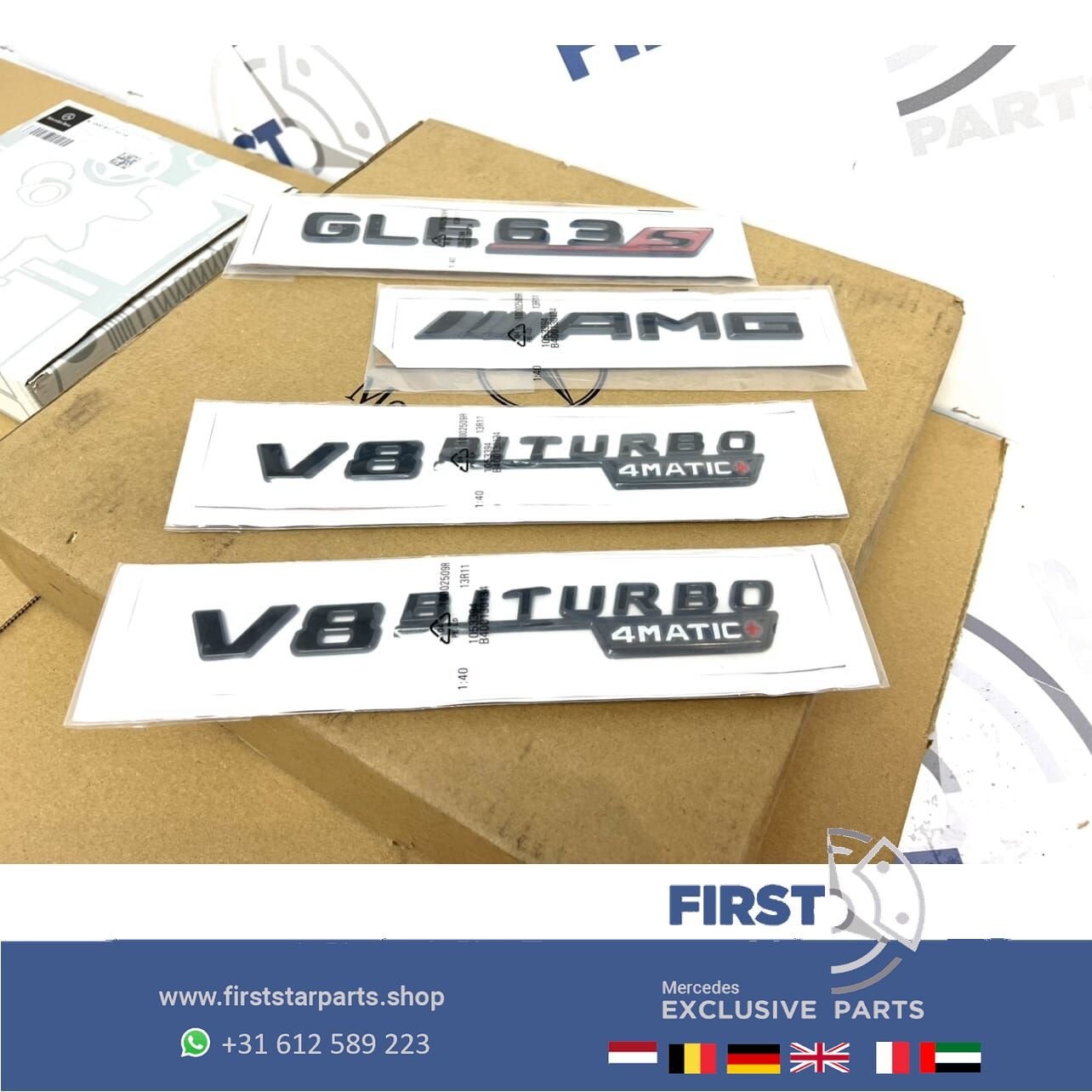 W166 C292 V167 C167 GLE 63 AMG LOGO SET ZWART EMBLEMEN Merce, Gebruikt, -, Ophalen of Verzenden, -
