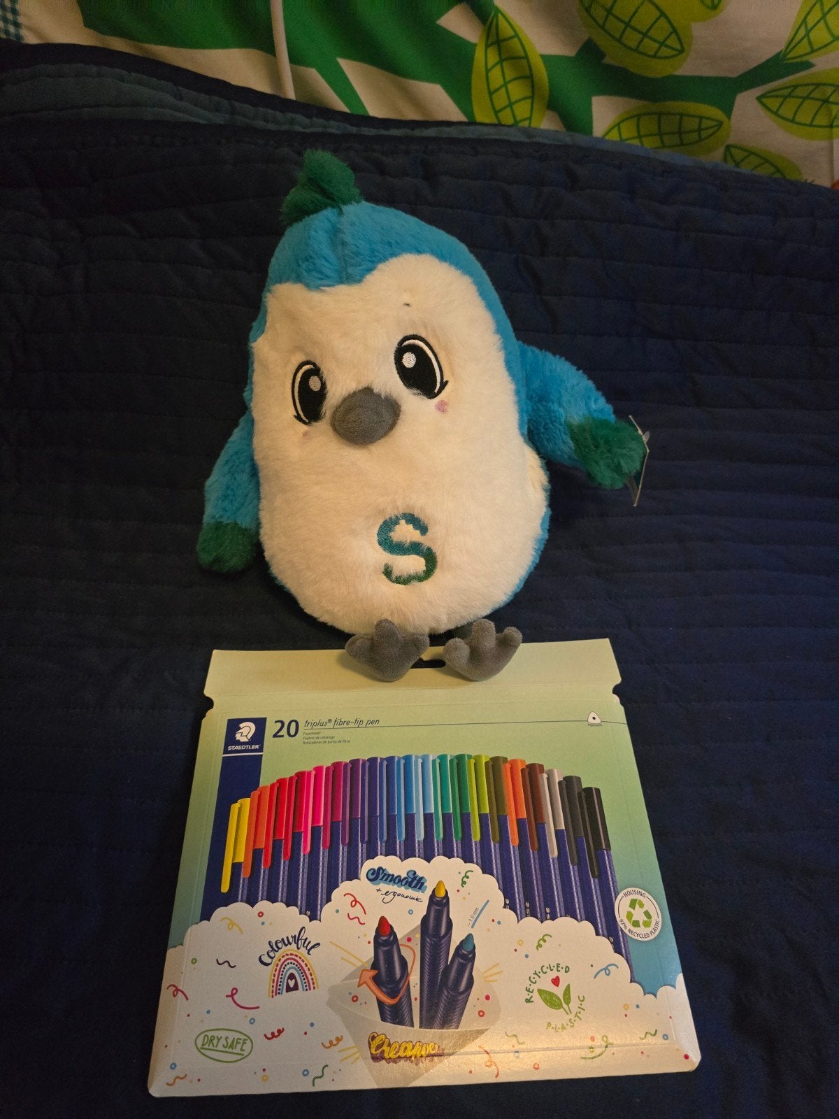 Knuffel en stiften set - Speelgoed en creativiteit, Overige merken, Overige karakters, Overige typen, Blauw