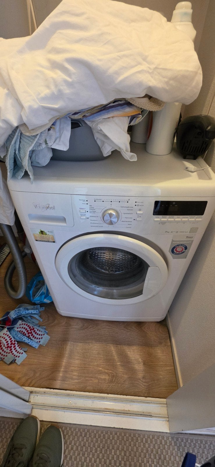 Goed onderhouden Whirlpool wasmachine te koop in Delft, Ophalen, Gebruikt, 1200 tot 1600 toeren, 85 tot 90 cm