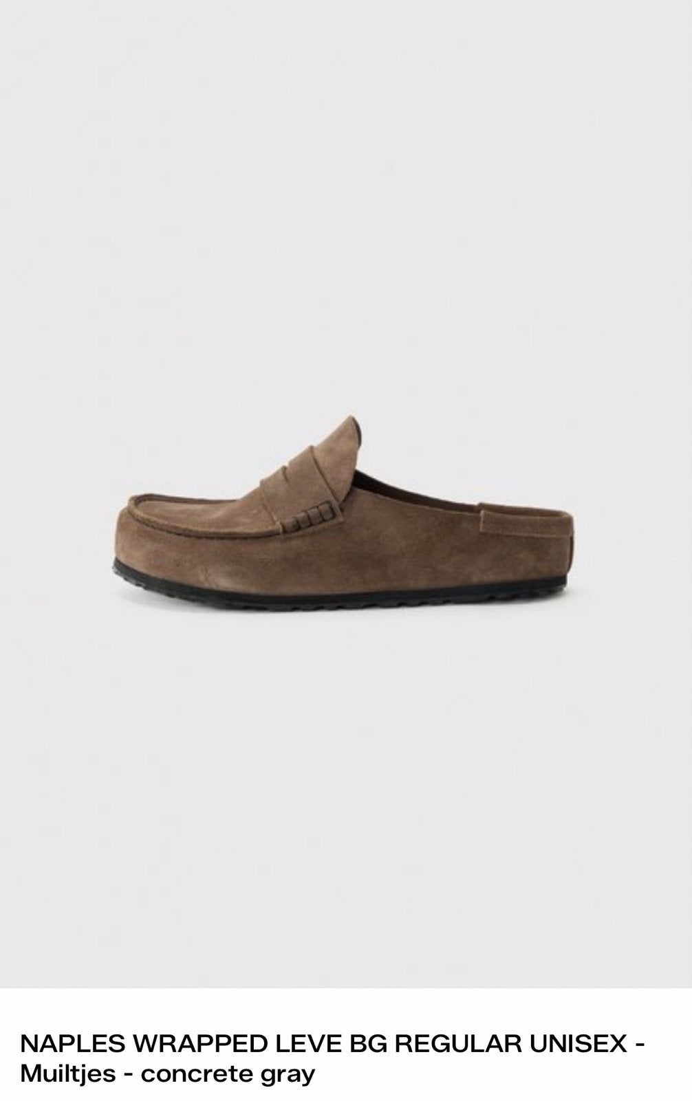 Birkenstocks NAPLES  maat 40 UNISEX Muiltjes - concrete gr, Ophalen of Verzenden, Zo goed als nieuw, Grijs, Sandalen of Muiltjes