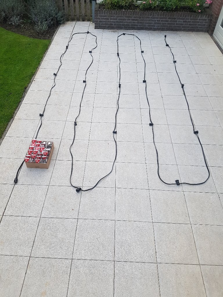 Prikkabel, feestverlichting 25 m met 20 fit. + 24 lampen, Overige materialen, Minder dan 50 watt, Overige typen, Ophalen of Verzenden