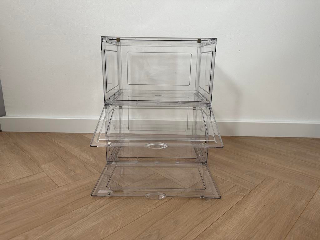 2 clear sneakerbox schoenendozen, Ophalen, Zo goed als nieuw