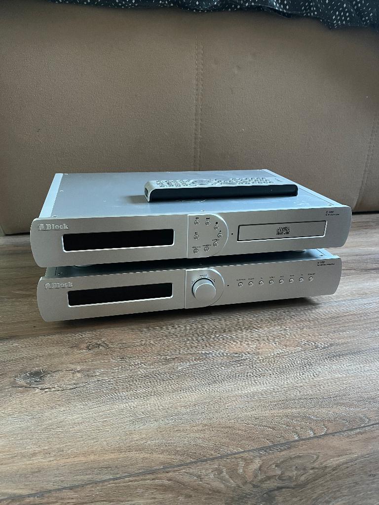 Block c100 versterker cd speler, Zo goed als nieuw, 120 watt of meer, Stereo, Ophalen