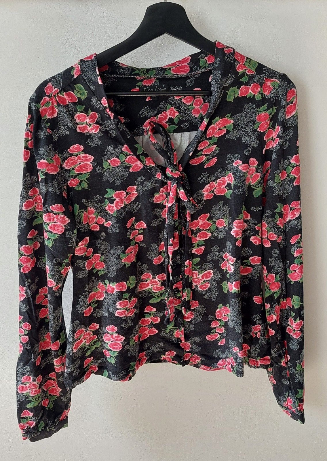 King Louie blouse zwart rozen met strik XL, Kleding | Dames, Zwart, Maat 42/44 (L), Ophalen of Verzenden, King Louie