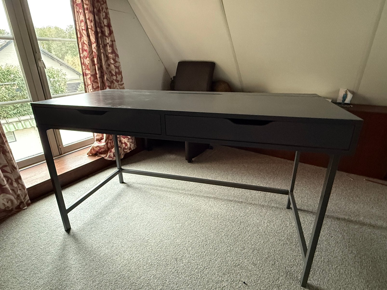 Ikea bureau Alex grijs, Ophalen, Gebruikt, 132 cm, Industrieel
