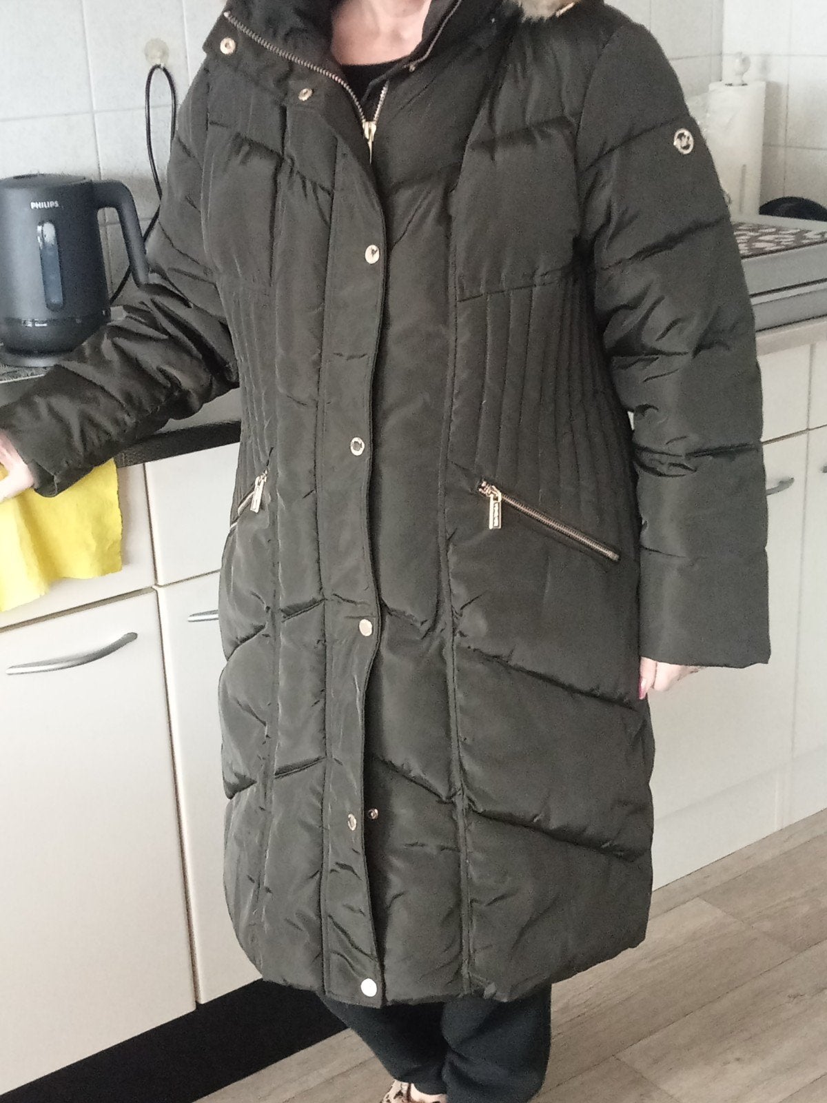 dames winterjas Michael Kors maat XL, Ophalen, Zo goed als nieuw, Maat 46/48 (XL) of groter, Groen