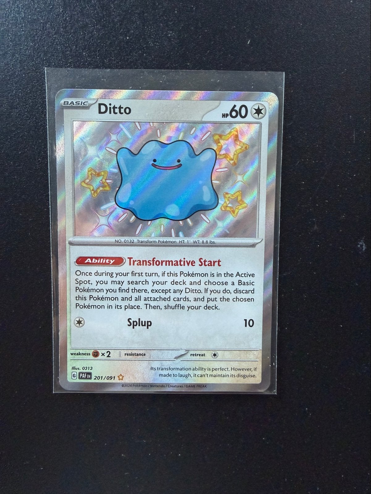 Pokémon Kaart: Ditto (Foil) - Zo goed als nieuw, Ophalen of Verzenden, Zo goed als nieuw, Losse kaart, Foil