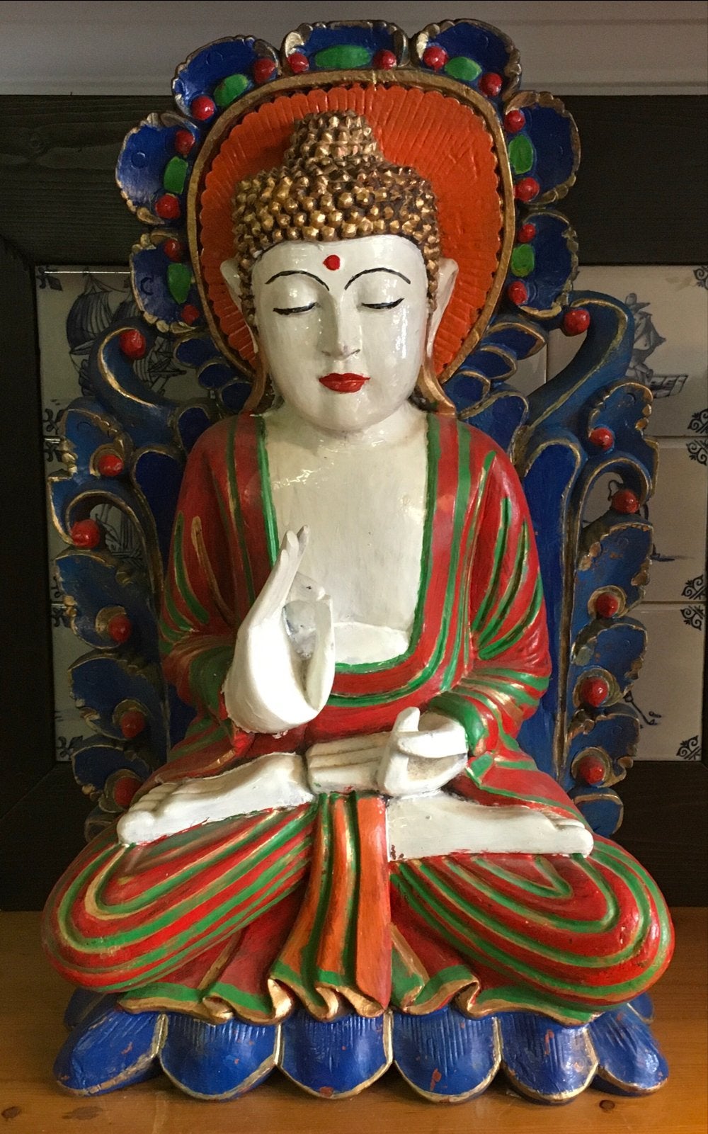Boeddha beeld uit Birma, Mandalay stijl - 52 cm, Gebruikt, P, P, Ophalen of Verzenden