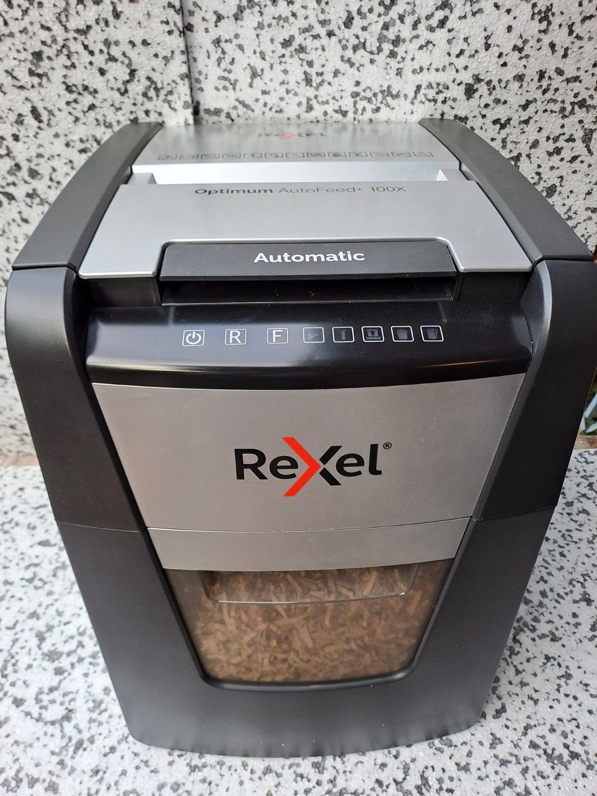 Rexel Optimum AutoFeed+ 100X versnipperaar, Ophalen, Gebruikt