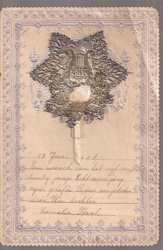 Wensbief met popup Cornelia Staal 1908 Nieuwer Amstel, Ophalen of Verzenden, Overige typen, Overige technieken, Gesigneerd