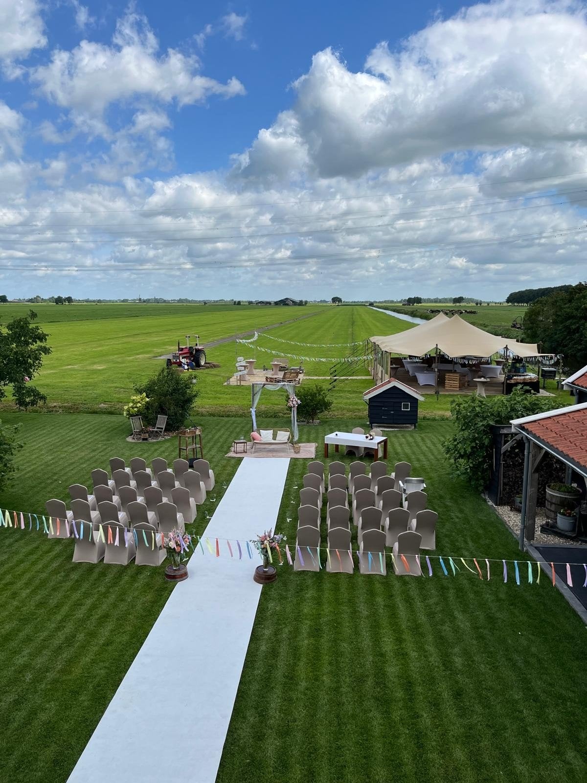 Witte loper voor bruiloft of evenement, Hobby en Vrije tijd, Feestartikelen, Gebruikt, Versiering, Geboorte of Huwelijk, Ophalen