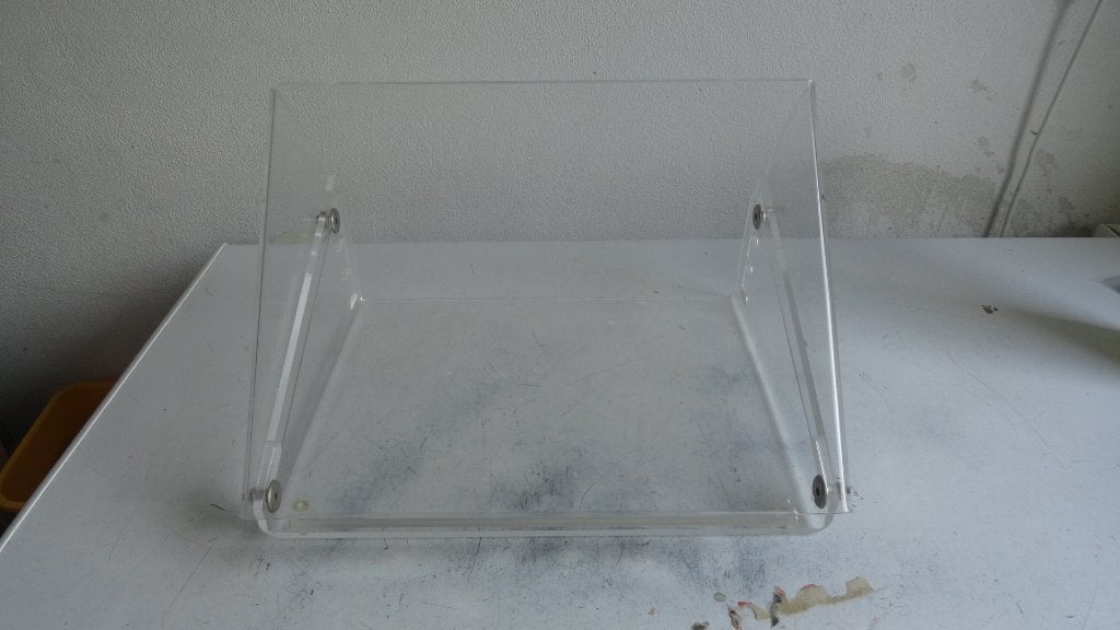 Opus 2 Verstelbare Plexiglas Laptopverhoger / Standaard, Ophalen of Verzenden, Gebruikt, In hoogte verstelbaar