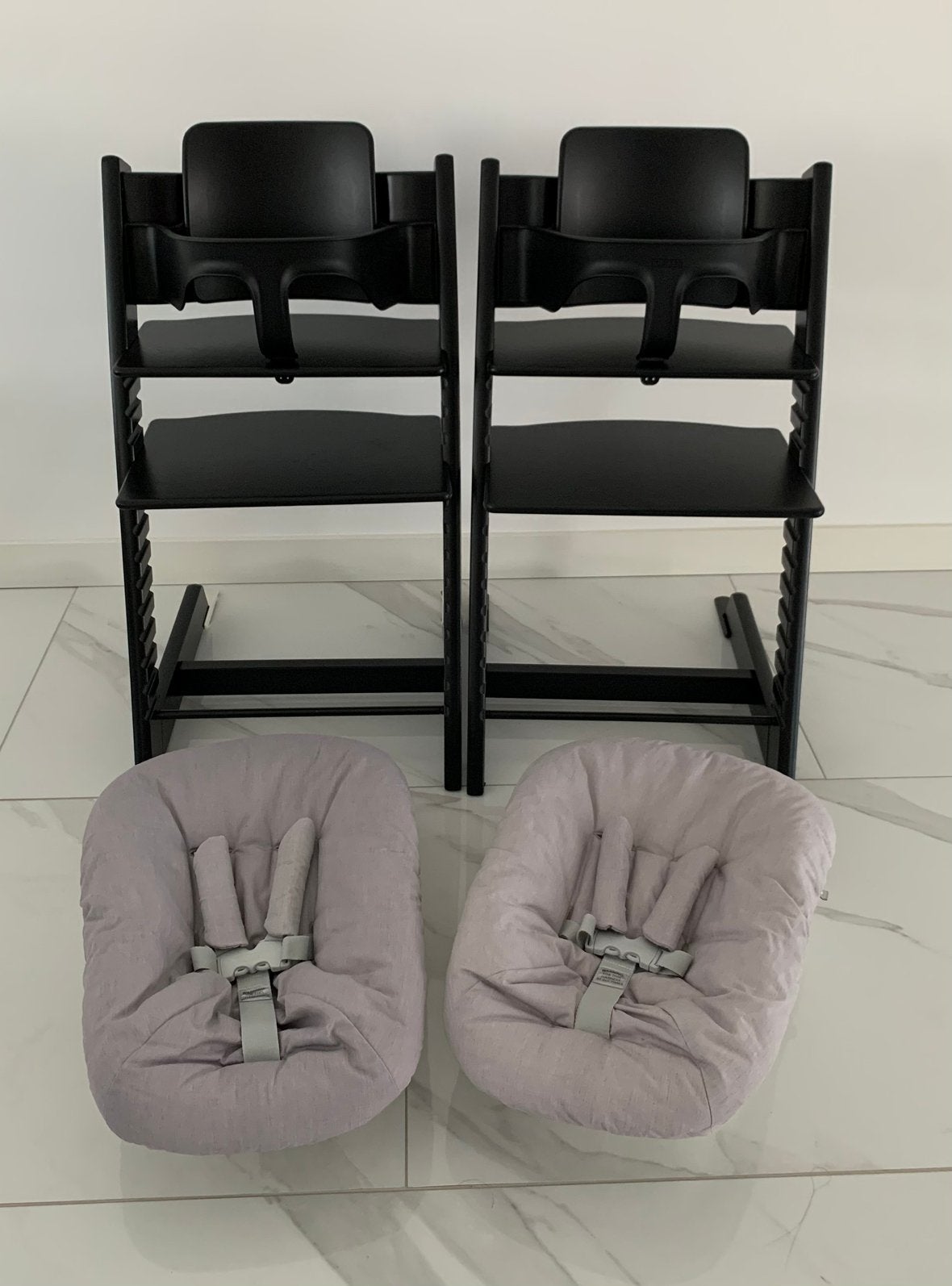 Als Nieuw Origineel Stokke Zwart & Newborn 2 Standen Babyset, Ophalen of Verzenden, Zo goed als nieuw, Meegroeistoel, Stoelverkleiner
