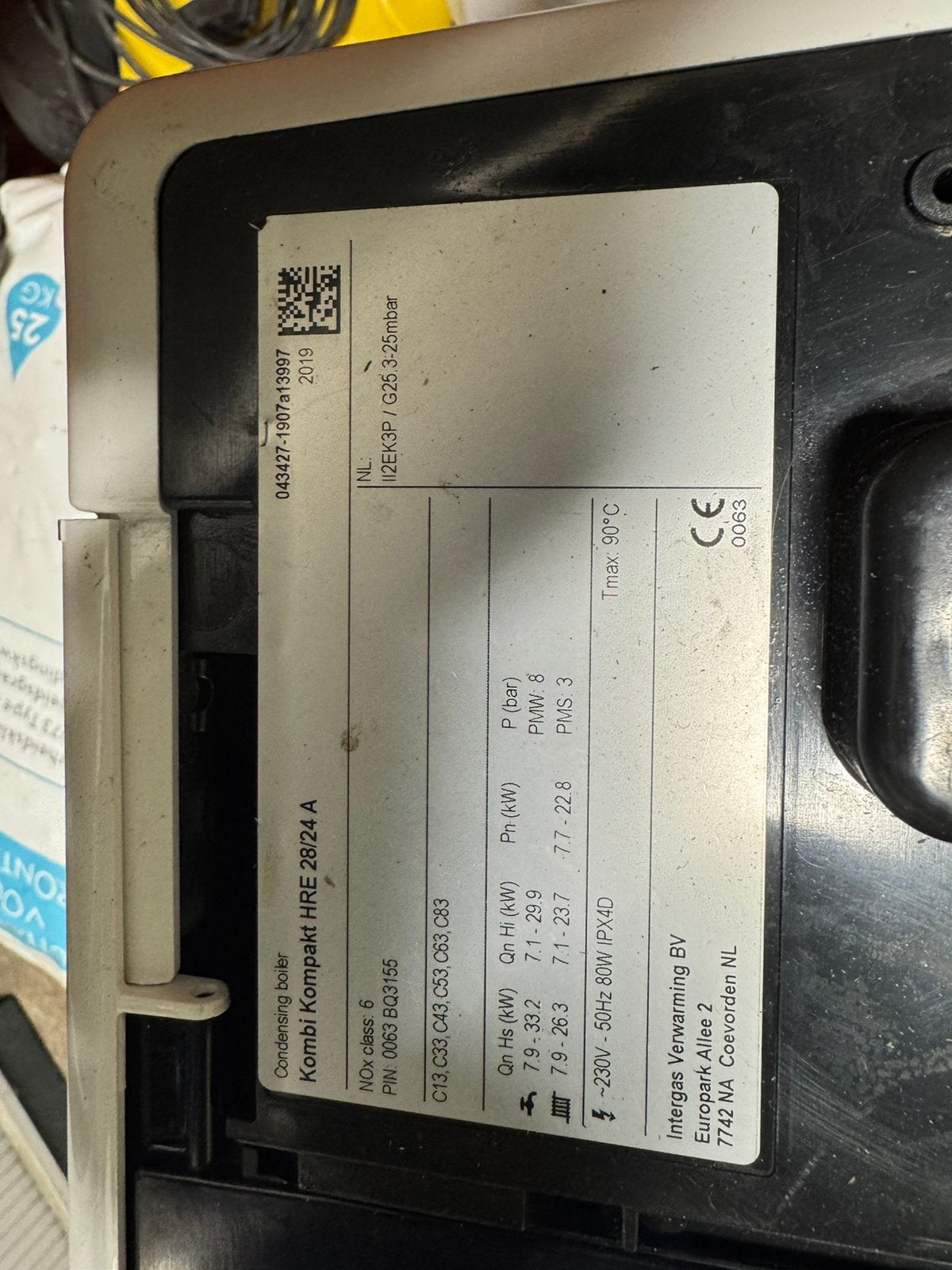 Intergas HRE 28/24 cv ketel, Ophalen, Gebruikt, Aardgas, Geiser