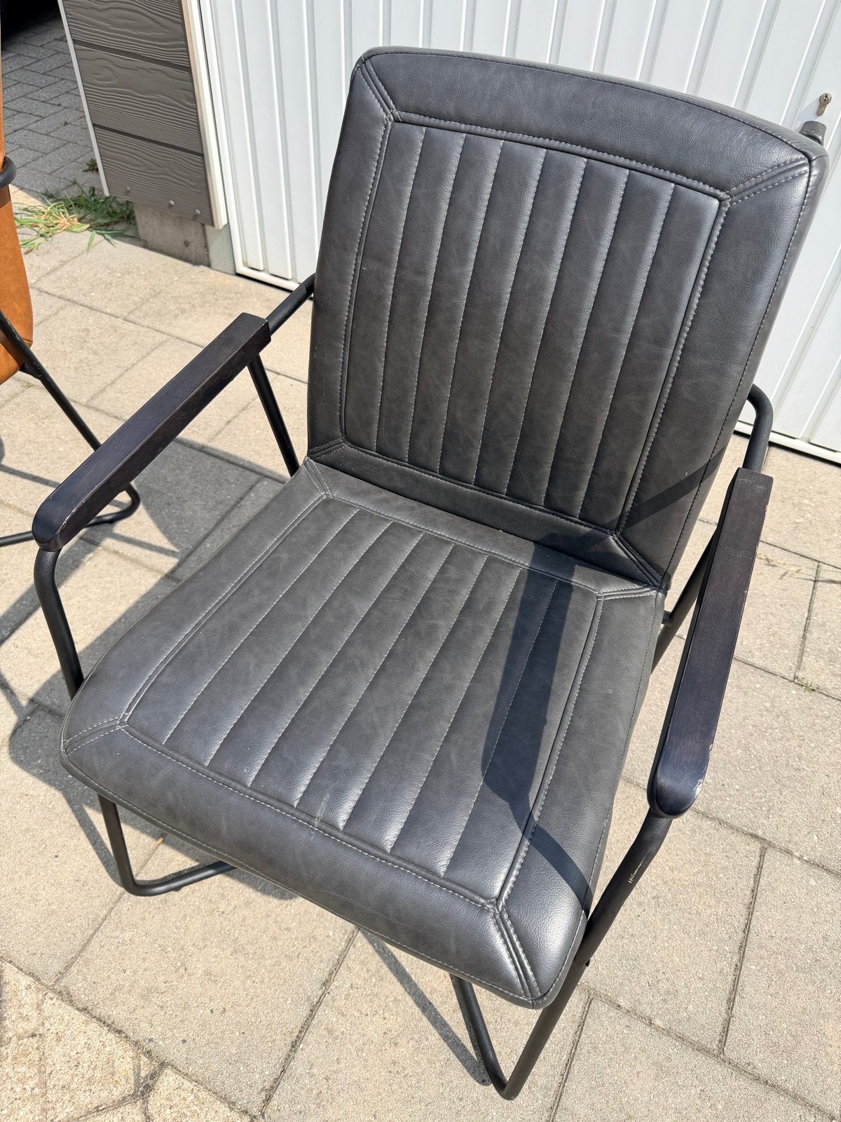 3 Skai leren industriële eetkamerstoelen - Pronto Wonen, Ophalen, Overige kleuren, Drie, Leer