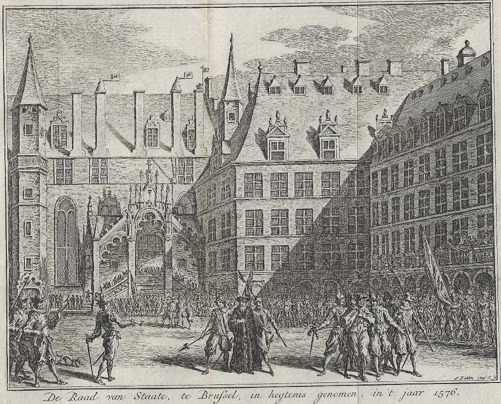 De Raad van Staate, te Brussel, in hegtenis genomen, in 1576, 16 cm, 1700 - 1799, 17 cm, Ophalen of Verzenden