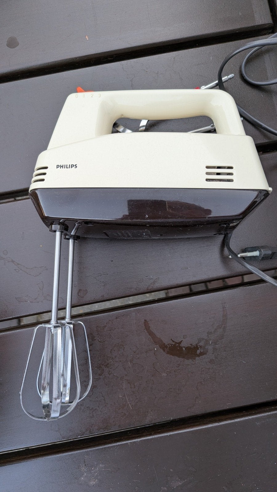 Philips Handmixer HR1170 - compleet met deeghaken en mixers, Minder dan 1 liter, Ophalen of Verzenden, Gebruikt, 3 snelheden of meer