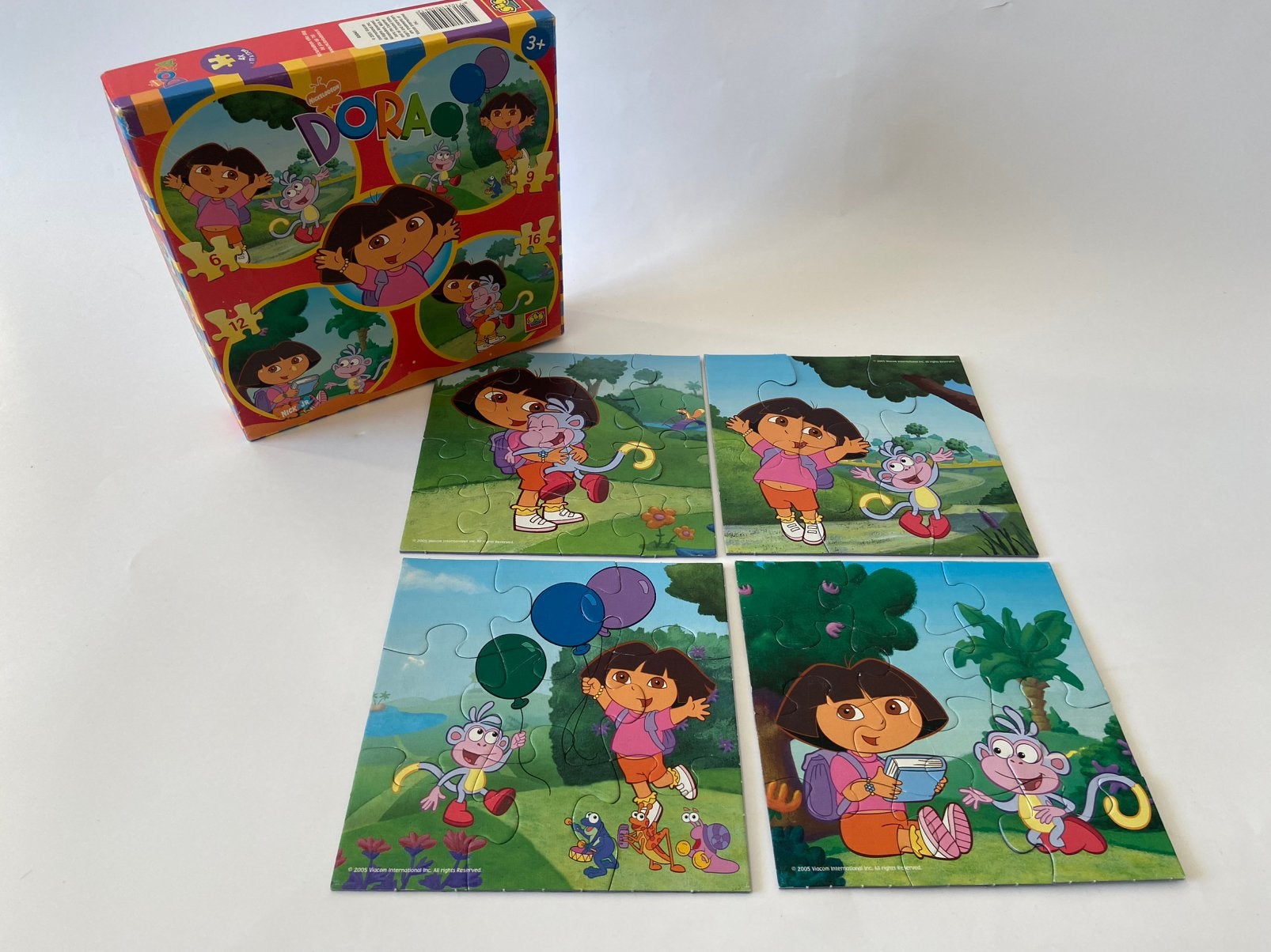 Dora kinderpuzzel SES 6, 9, 12 en 16 stukjes, Ophalen of Verzenden, 10 tot 50 stukjes, Gebruikt