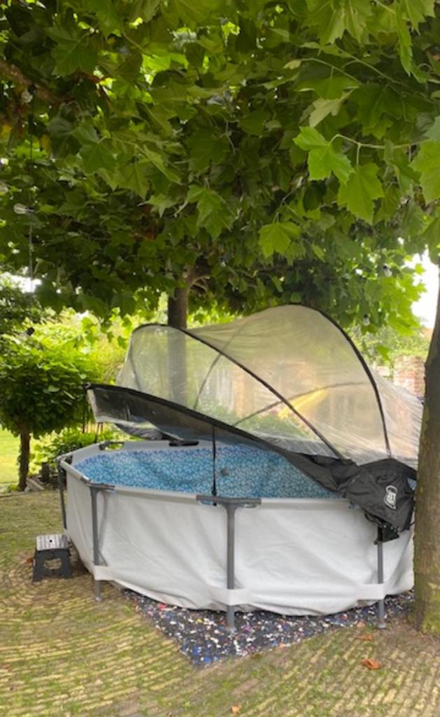 Groot zwembad met koepel, Ophalen, Gebruikt, 80 tot 120 cm, Rond