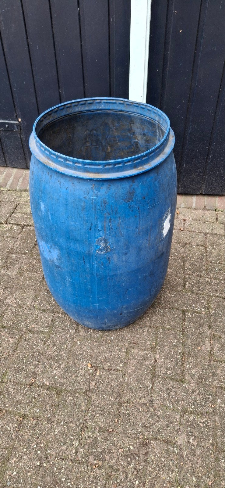 Voerton / Regenwaterton - Blauw kunststof, Tuin en Terras, Regentonnen, 150 liter of meer, Ophalen, Gebruikt, Kunststof