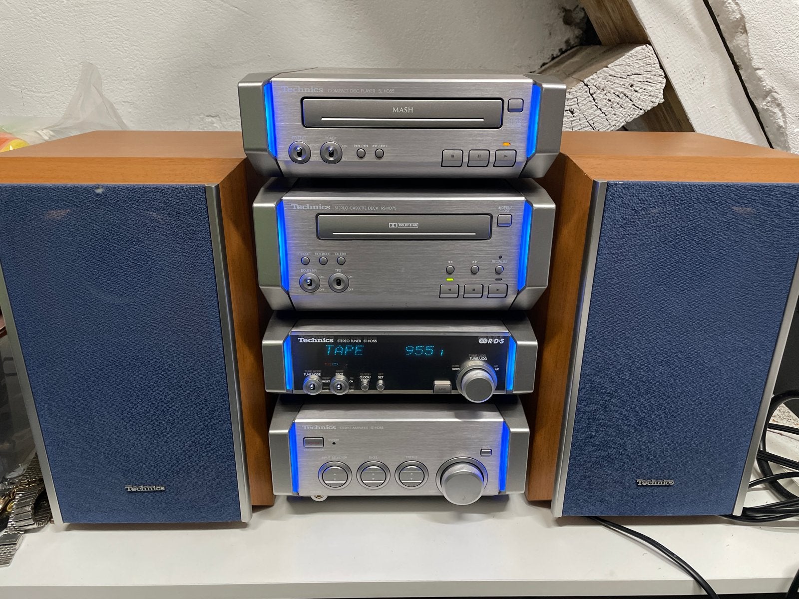 Technics HD55 Microset met speakers, Audio, Tv en Foto, Overige merken, Gebruikt, Cassettedeck, Ophalen of Verzenden