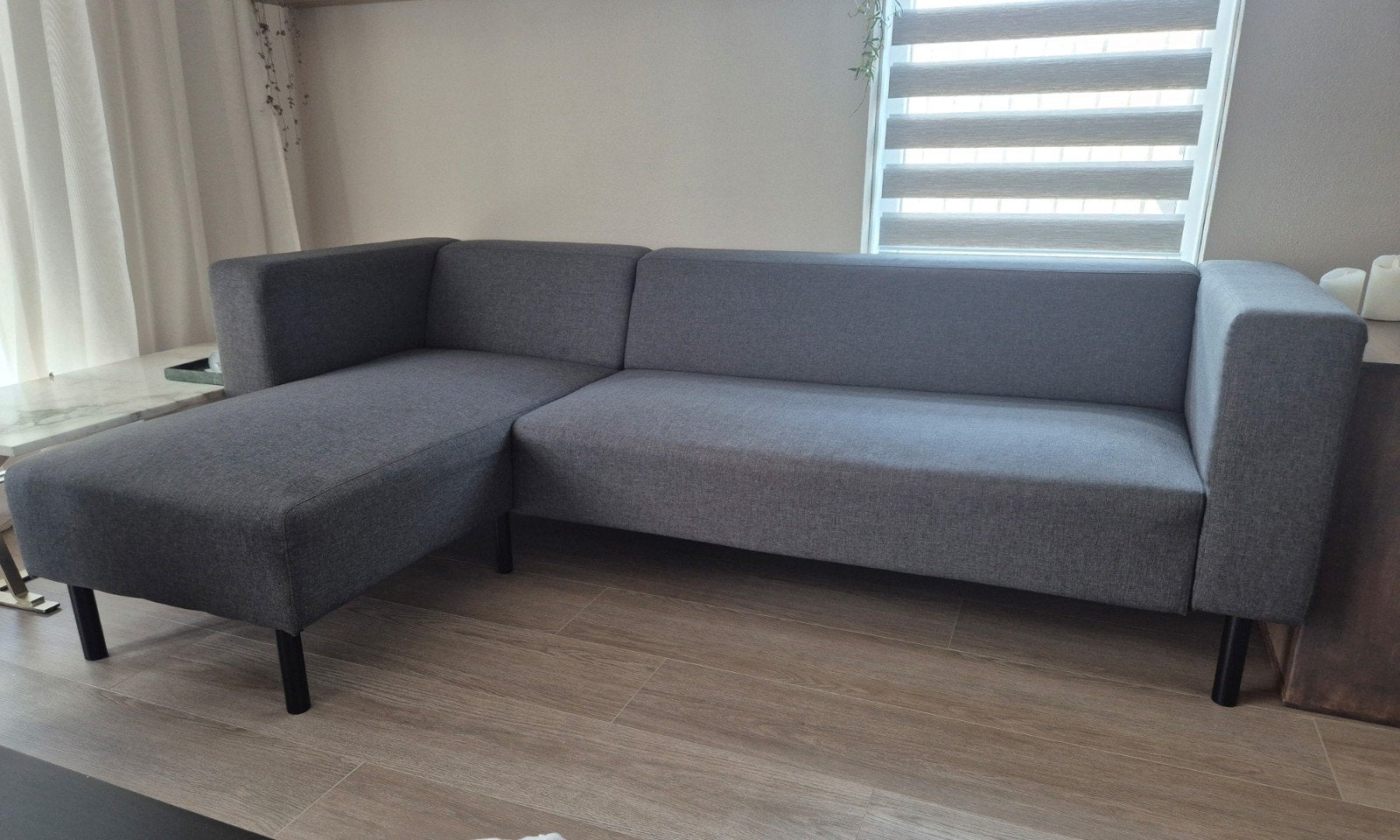 3-zits bank met loungestuk JYSK, Huis en Inrichting, Banken | Bankstellen, Ophalen, Driepersoons, 75 tot 100 cm, Zo goed als nieuw
