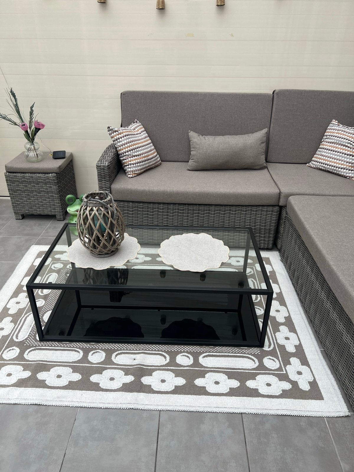 Glazen salontafel 110x60x35 cm, Huis en Inrichting, Tafels | Salontafels, Ophalen, Gebruikt, 100 tot 150 cm, 50 tot 100 cm