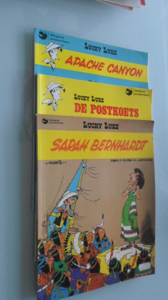 3 x Lucky Luke, Meerdere stripboeken, Ophalen of Verzenden, Gelezen