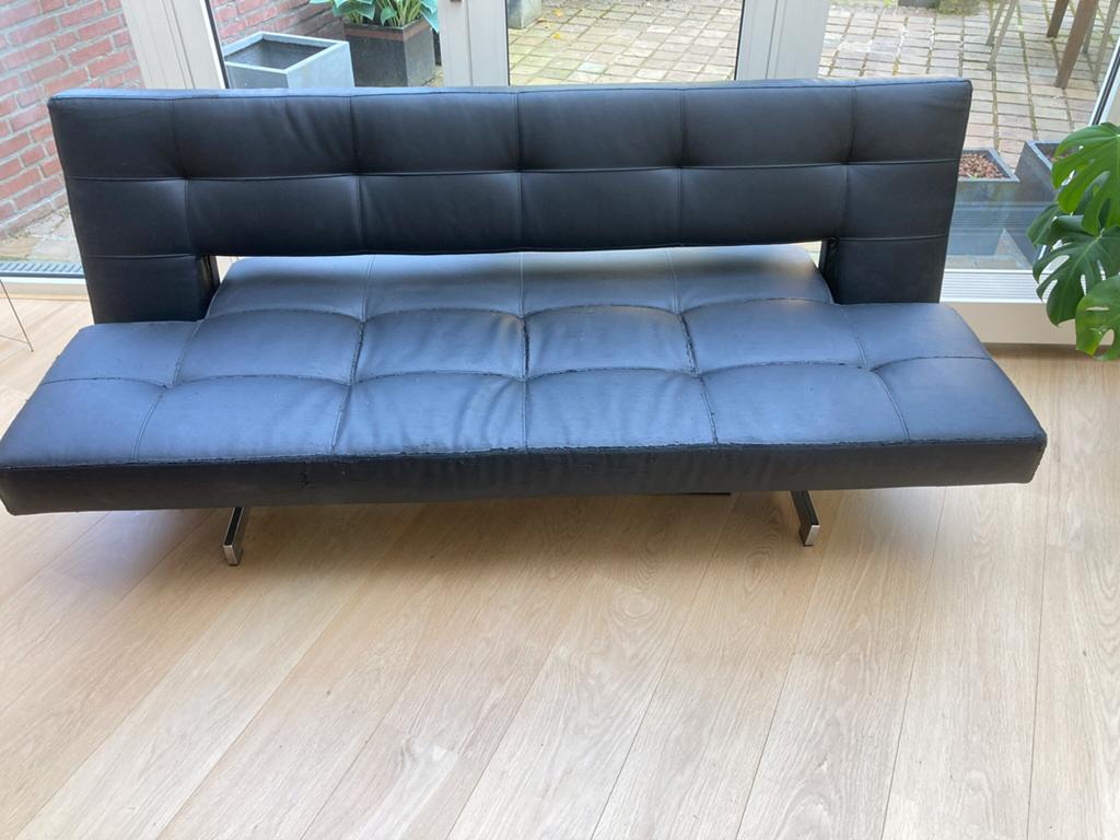 Vintage Design slaapbank, verstelbaar, Ophalen, Gebruikt, Zwart, Tweepersoons