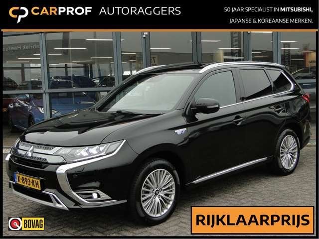 Mitsubishi Outlander 2.4 Phev 4wd Instyle | Leer | Schuifdak, Auto's, 135 pk, Zwart, 4 cilinders, Overige brandstoffen