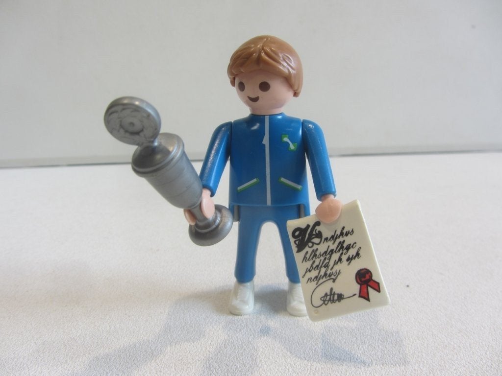 Playmobil Figures Serie 1   5203 – Sportwinnaar gym leraar, Ophalen of Verzenden, Gebruikt, Losse onderdelen