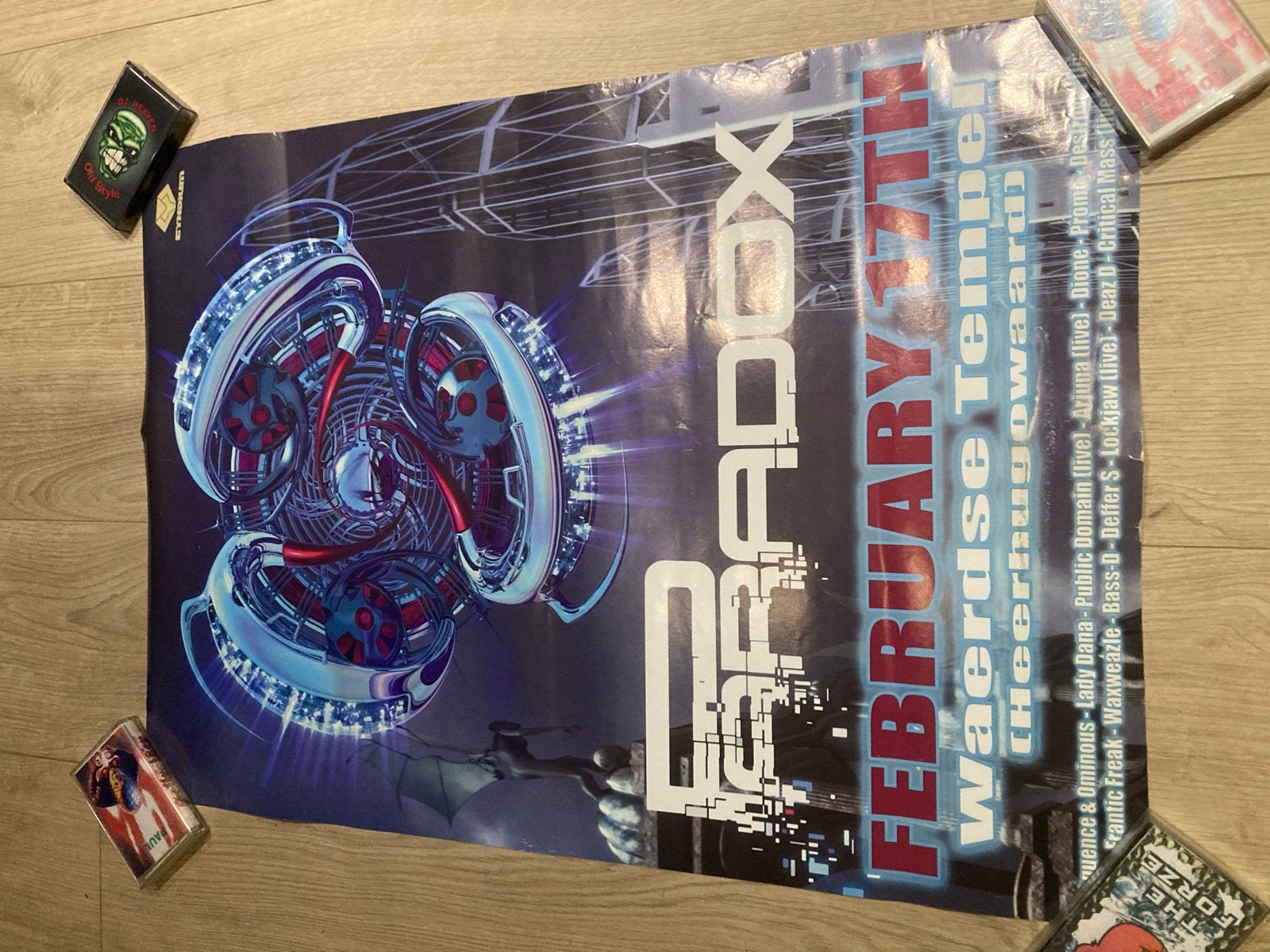Poster Paradox cyndium Hardcore Gabber, Verzamelen, Ophalen of Verzenden, A1 t/m A3, Muziek, Rechthoekig Staand