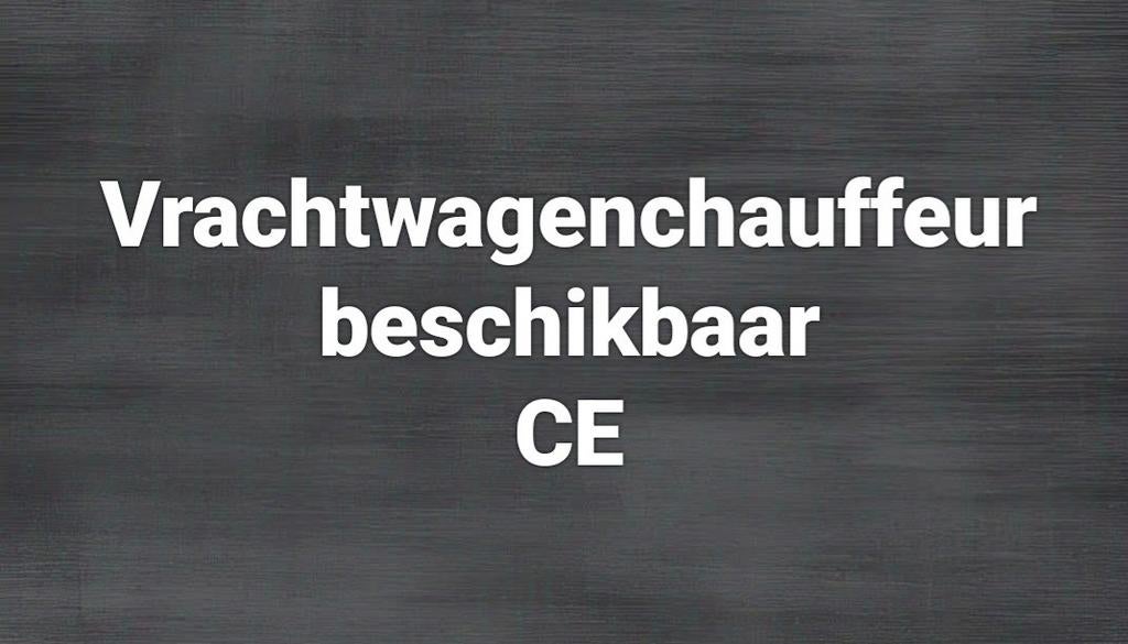 Vrachtwagenchauffeur CE, Overige vormen, Overige uren, Vanaf 3 jaar, Overige niveaus