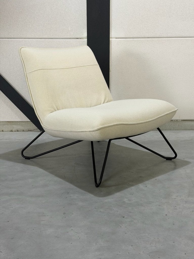 Rolf Benz Freistil 394 fauteuil - crèmekleurige stof