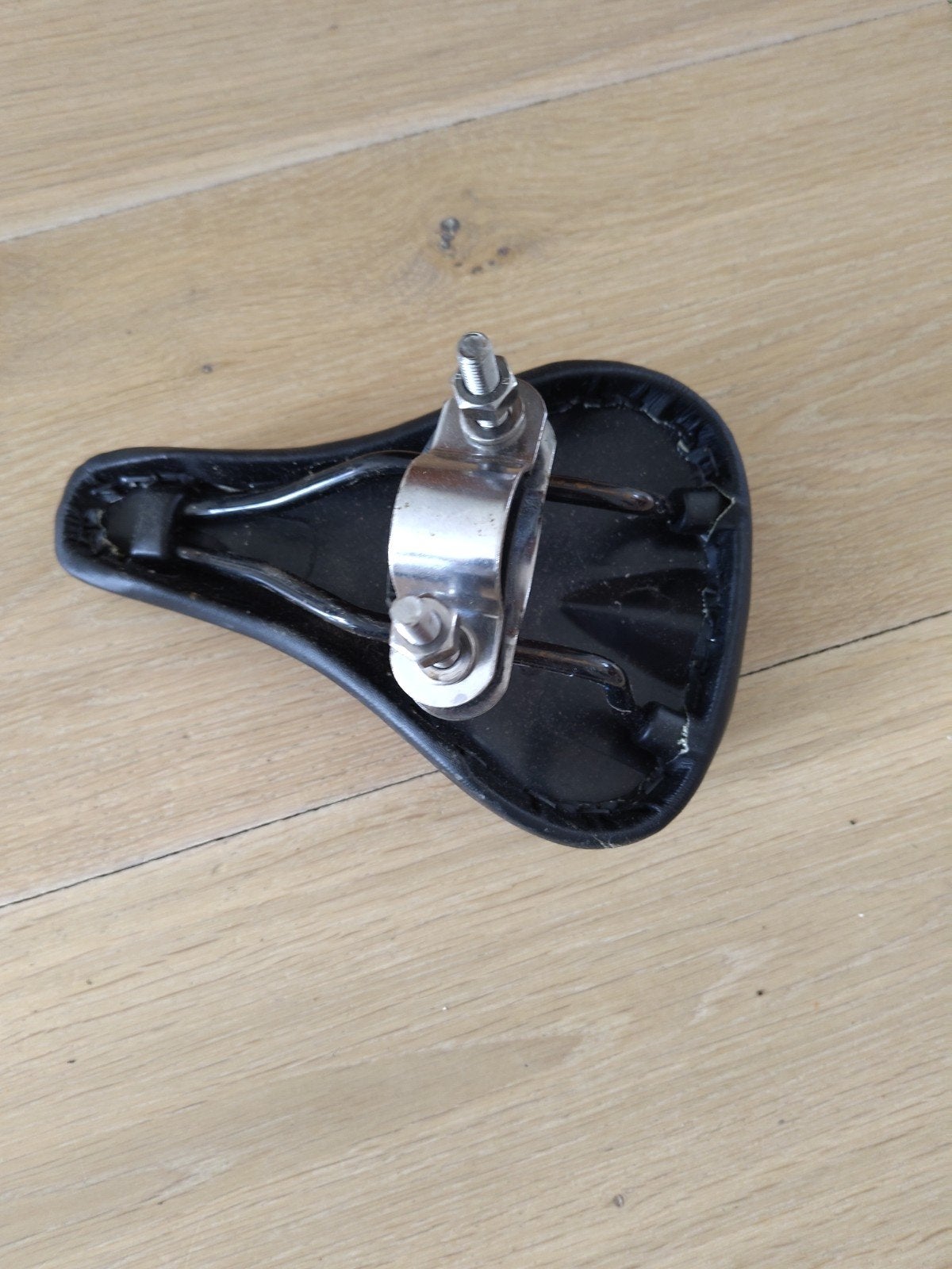 Velo fietszadel voor op stang herenfiets, Ophalen, Elektrische fiets, Gebruikt, Kunststof
