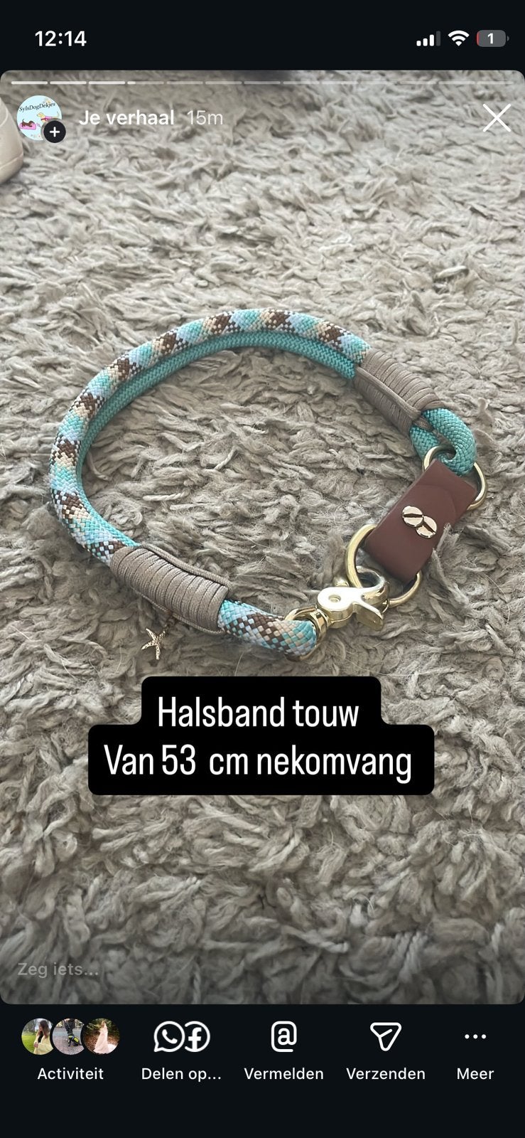 Halsband touw /paracord hond L, Ophalen of Verzenden, Zo goed als nieuw