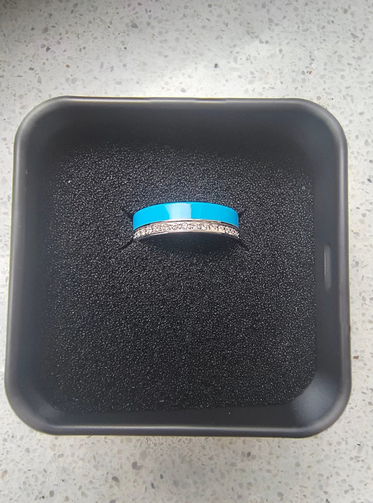Esprit RVS damesring met turquoise epoxy & zirkonia maat 17, Sieraden, Tassen en Uiterlijk, Ringen, IJzer of Staal, Nieuw, Ophalen of Verzenden