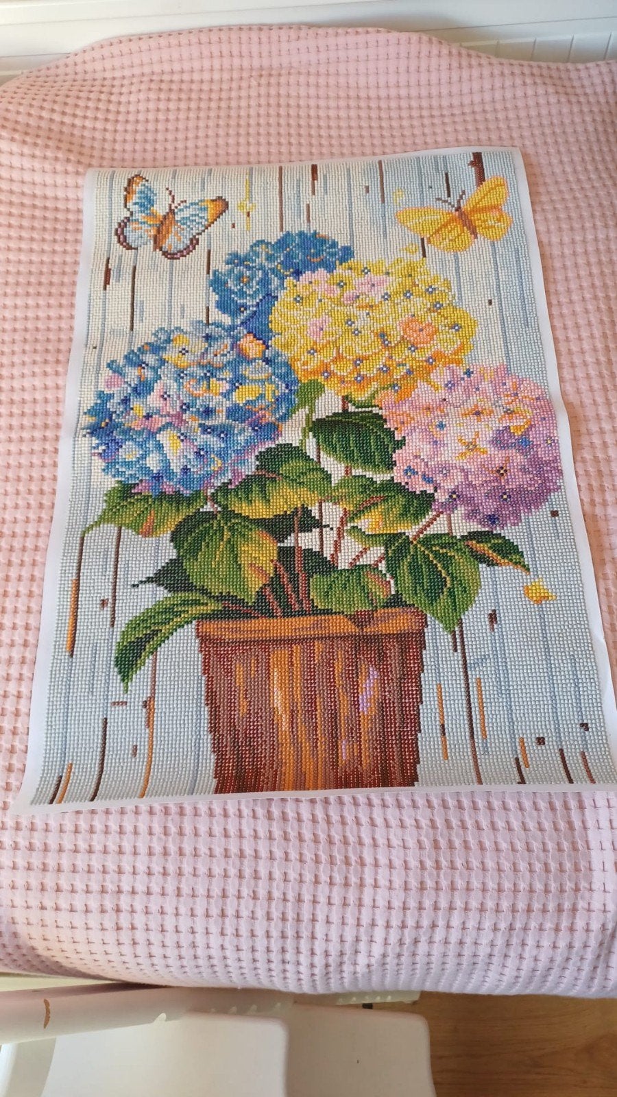 gratis Gemaakte Diamond Painting Hortensia's, Ophalen, Nieuw, Borduurpakket