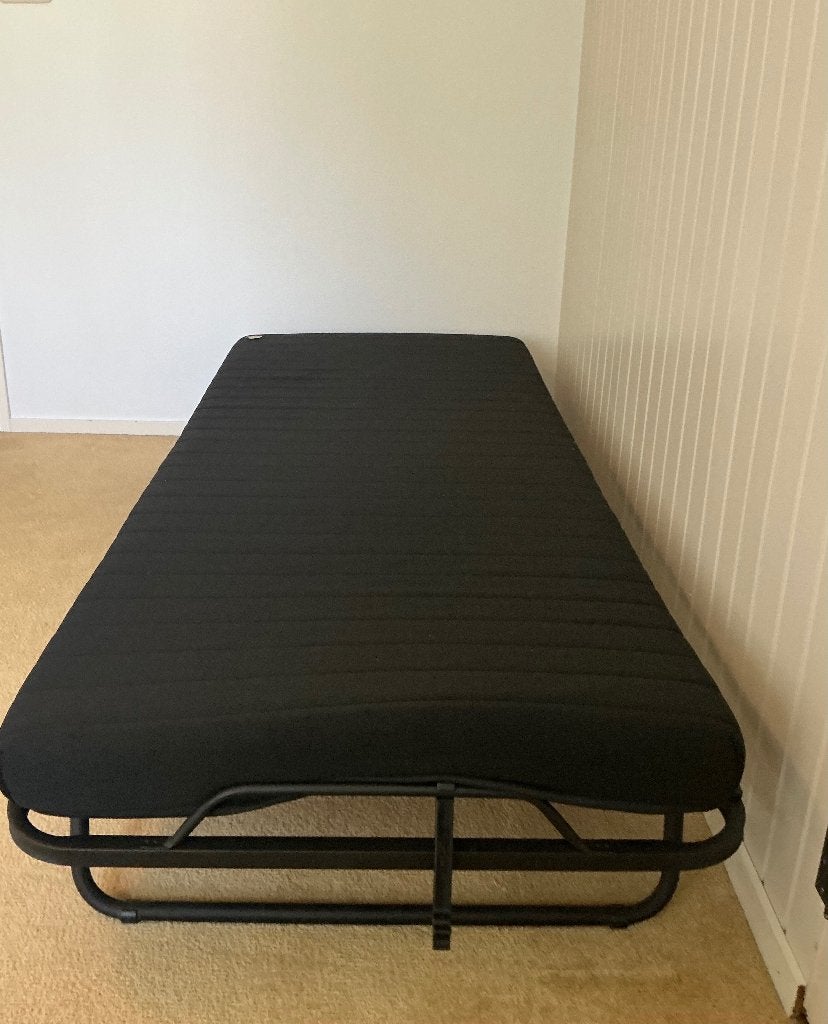 Logeerbed opvouwbaar 90x200cm, Ophalen, 90 cm, Eenpersoons, Zwart