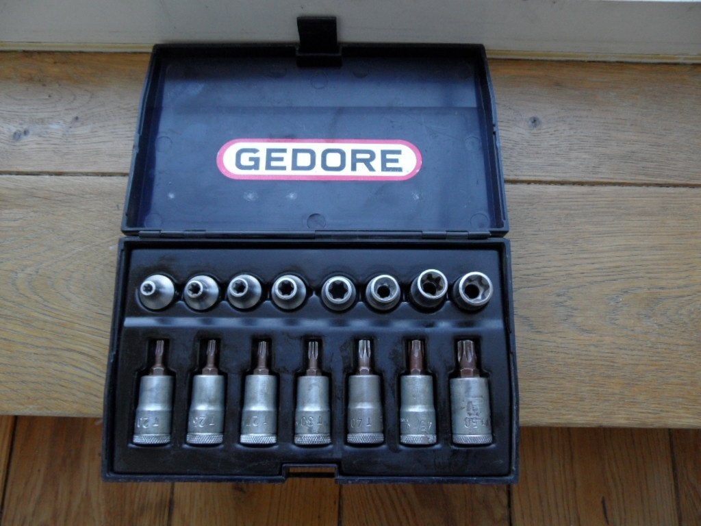 GEDORE ITX 30 TX-30 torx doppen in- uitwendig 3/8 15 stuks, Ophalen of Verzenden, Zo goed als nieuw