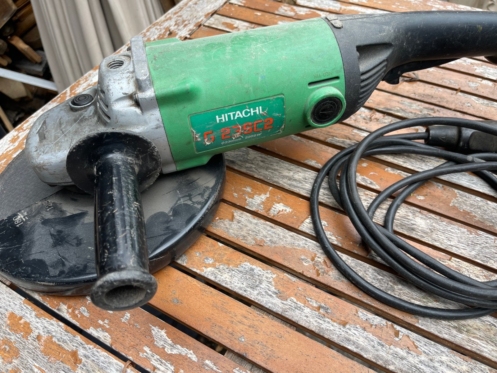 Hitachi slijper, Ophalen of Verzenden, Zo goed als nieuw, 1000 watt of meer, Haakse handslijpmachine