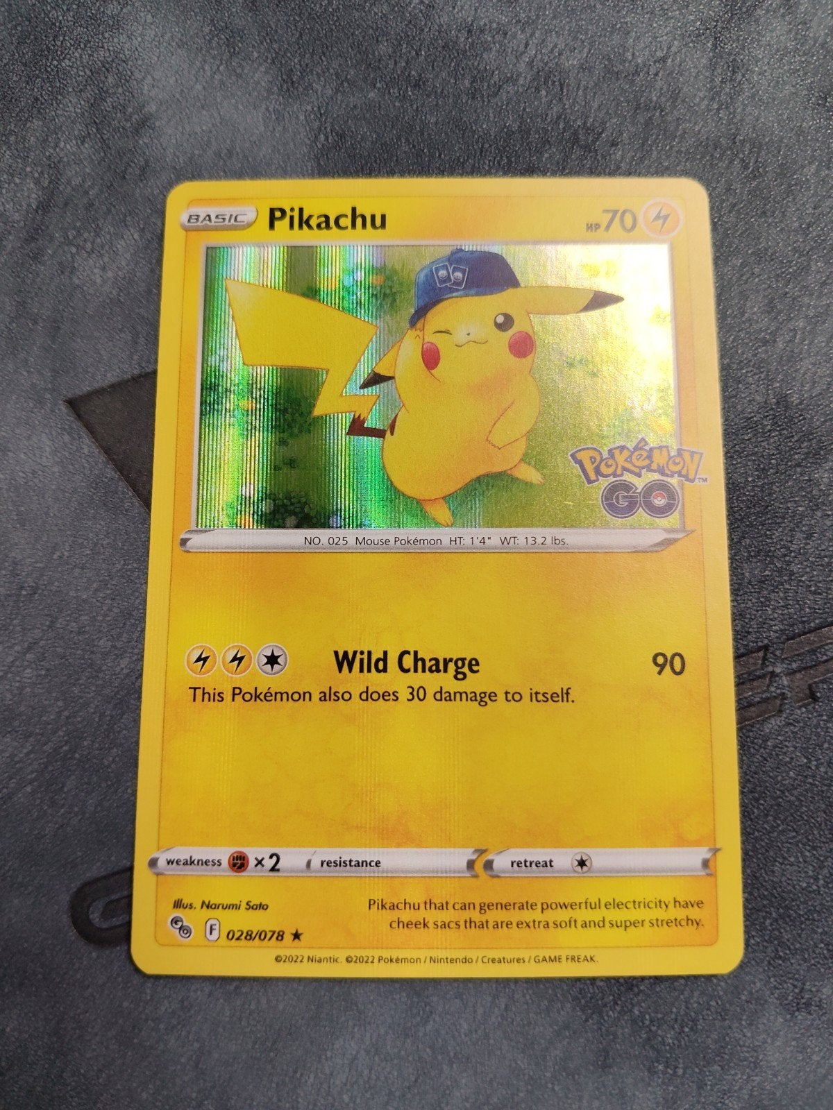 Pikachu Pokémon GO Promo Kaart 028/078, Ophalen of Verzenden, Zo goed als nieuw, Losse kaart, Foil
