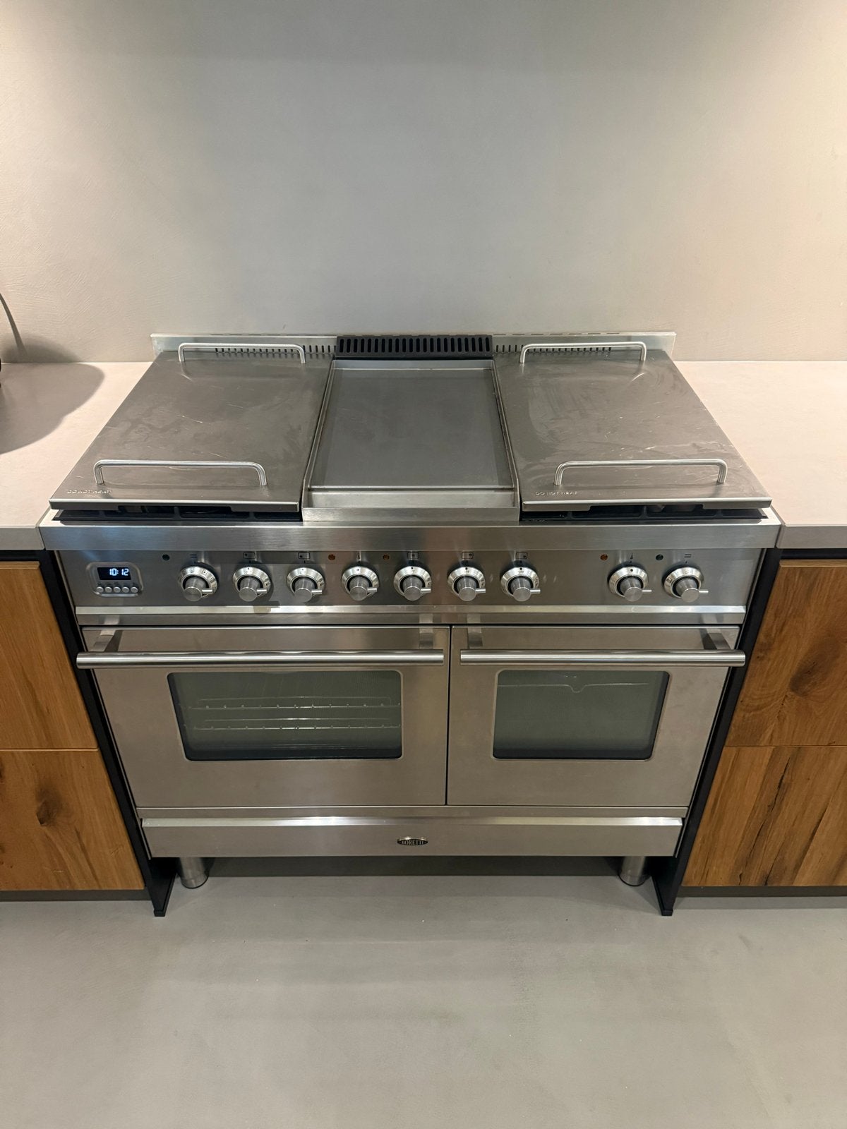 Boretti Fornuis 100cm met Frytop en 2 Ovens - ZGAN, Ophalen, Hete lucht, 60 cm of meer, Zo goed als nieuw